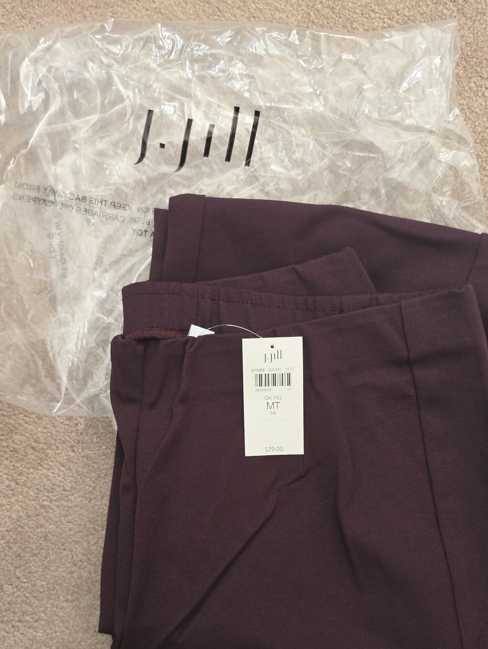 J. Jill Dark Plum Ponte Leggings